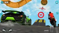 Superhero Transformation Car Racing Stunts Games Screen Shot 1