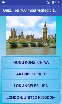 Quiz, Top 100 most visited cities in the world Screen Shot 6