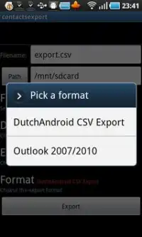 Contacts / SMS /LOG CSV Export Screen Shot 6