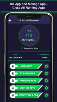 Kill App and Manage App - Close All Running Apps Screen Shot 0