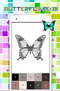 Coloring Butterfly Pixel Art, por número Screen Shot 1