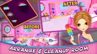 Chica de limpieza: habitación limpia de la casa Screen Shot 1