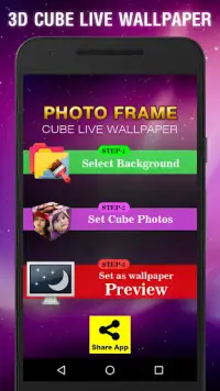 3D Photo Frame Cube Live Wallp Screen Shot 0