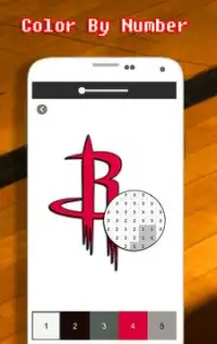 Basketball Logo Coloring By Number - Pixel Art Screen Shot 2