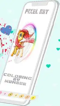 unicornio - color por número juego de arte pixel Screen Shot 7