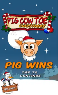 Pig Cow Toe Christmas 🎄 Tic Tac Toe 🐷🐮 Screen Shot 0