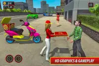 Giao bánh pizza bằng moto moto - trò chơi đồ ăn Screen Shot 3