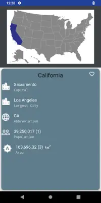 US States and Capitals Screen Shot 1