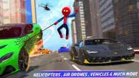 Flying Hero Spider- Rope Hero Stickman Crime City Screen Shot 0