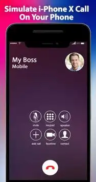 Fake Call i-Phone X Screen Shot 1