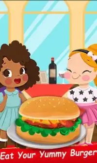 बच्चों के स्ट्रीट खाद्य बर्गर पाक कला खेल Screen Shot 4