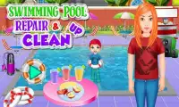 Reparação e limpeza de piscinas: jogos raparigas Screen Shot 1