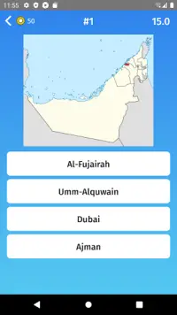 United Arab Emirates: Emirates Map Quiz Game Screen Shot 2