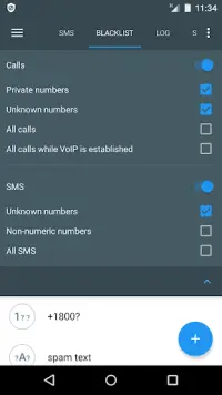 Calls Blacklist - Sekat panggilan dan SMS Screen Shot 1