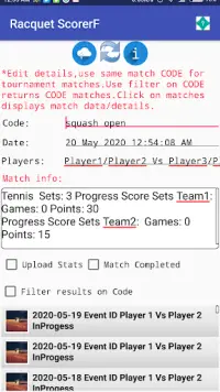 Racquet Game(Tennis,pickleBall ...) Match Scorer Screen Shot 4