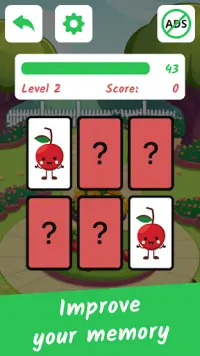 Kids Memory Game: Fruits Screen Shot 1