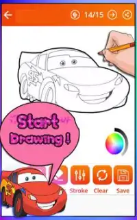 How To Draw Lightning Mcqeen (Cars coloring) Screen Shot 2