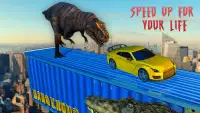 Impossible Track Dinosaur Car Chase Racing 3D Screen Shot 2