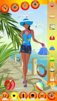 пляж девушки одеваются игры Screen Shot 3