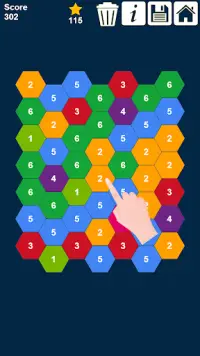 육각형 게임 : 육각형 숫자 퍼즐 모음 Screen Shot 6