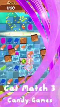 Candy Cat Match 3 : Challenge Puzzle and Music Screen Shot 1