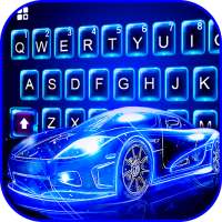 Neon Sports Car Keyboard Theme