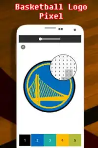 Basketball Logo Coloring By Number - Pixel Art Screen Shot 0