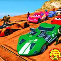 Super-heróis Tricky Stunt Car Racing Game