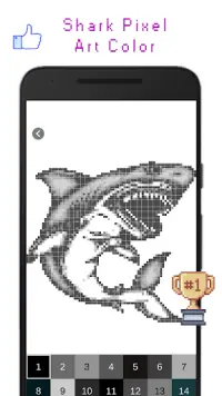 Shark Pixel Art Color Screen Shot 2