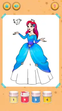 Princess Coloring Book: Magic Color by Number Screen Shot 1