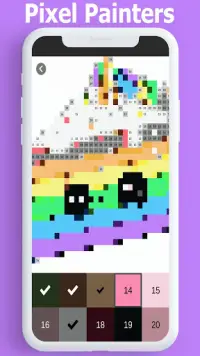 Kawaii Color by Number, Pixel-Kunst-Spiel. Screen Shot 6