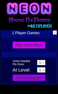 Neon Shove Ha'penny Multiplayer Screen Shot 8