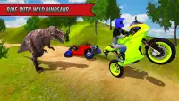 Bike Racing Dino Adventure 3D: Dino Survival Games Screen Shot 4