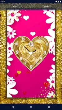 Love Hearts Clock Wallpaper Screen Shot 2