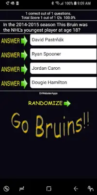 Trivia & Schedule Bruins Fans Screen Shot 1
