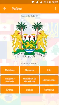 Banderas y escudos de los países: Cuestionario Screen Shot 1