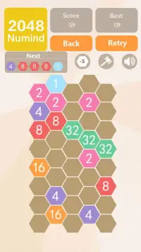 Numind - 2048 hexagon merge puzzle game Screen Shot 0