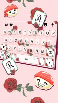 Girly Rose Keyboard Background Screen Shot 2