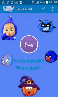 jeu de mémoire pour enfants Screen Shot 0