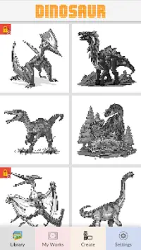 Dinosaur - Pixel Art Screen Shot 2