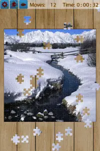 雪の風景のジグソーパズル Screen Shot 1