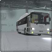 Bus Driving Snowy Mountains