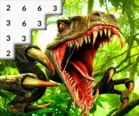 Coloring Raptors: Jurassic Pixel Art Builder FREE Screen Shot 0