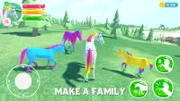 🦄 Unicorn Simulator Family Free 2－Wild Horse Game Screen Shot 0