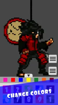 Pixel Art Sasuke Coloring Games Screen Shot 2