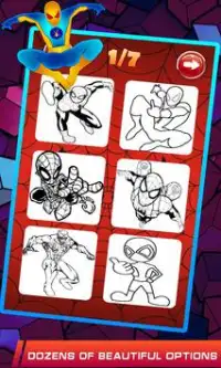 spider of man coloring super heroes fans Screen Shot 6