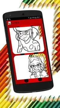 Coloring Pages for Ladybug and cat noir Screen Shot 3