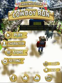 Christmas Farm Cowboy Run Screen Shot 6