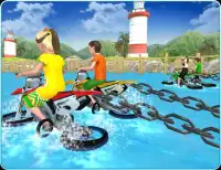 Kids Water Surfing Chained Bike Race Screen Shot 4