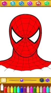 Coloring Hero Spider Super Screen Shot 1